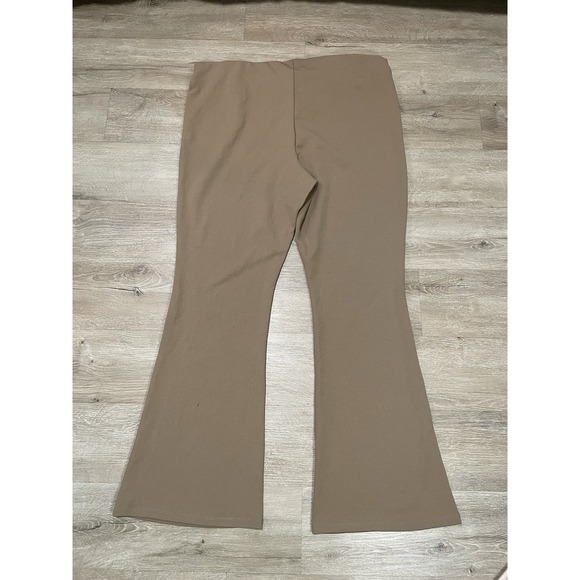 NWT H&M Flare Pants Womens Sz 2XL Pull on Stretch Bootcut Flare Trousers Brown - Picture 2 of 9